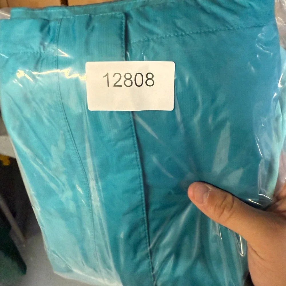 LL Bean Trail Model Jacket Kids Girls XL 18 Teal Blue Colorblock Waterproof Hood